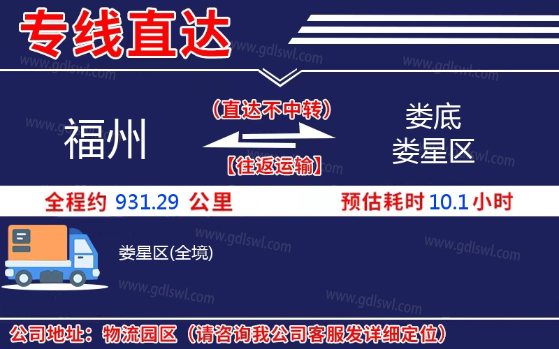 福州到婁底婁星區(qū)物流公司